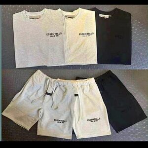 Essentials Casual Tee & Shorts Set - Gray & Black